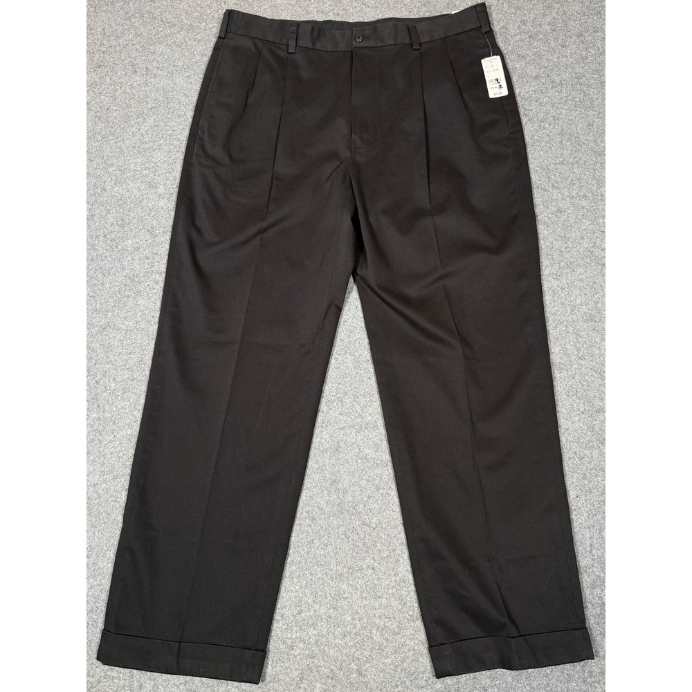 NEW Brooks Brothers Elliot Advantage Chino Pleated Relaxed Fit Pants 38x30 Black